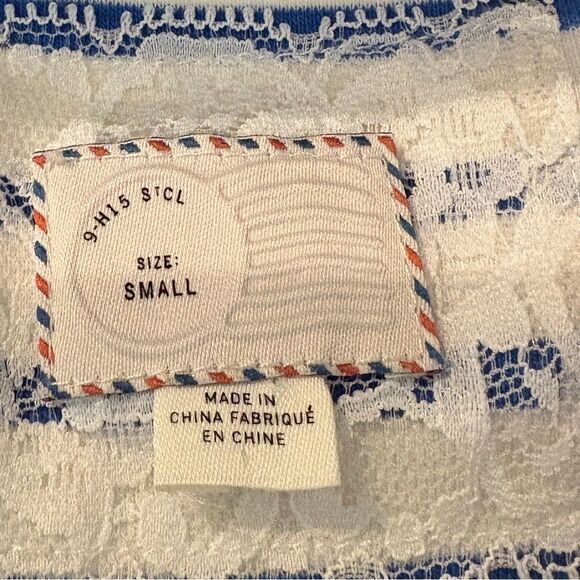 Postmark Anthropologie striped ruffle cotton stretch tank top - Picture 5 of 9